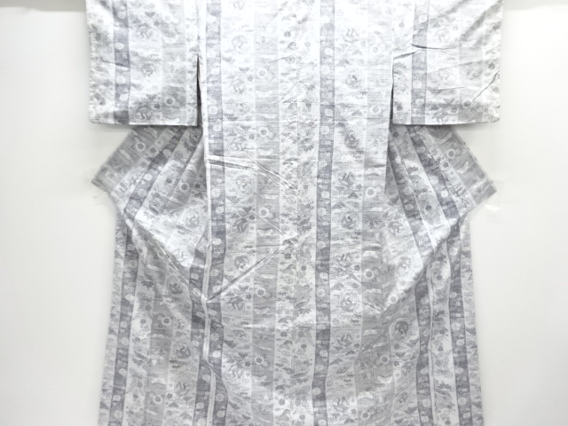 JAPANESE KIMONO / ANTIQUE TSUMUGI KIMONO / WOVEN- PATTERNS OF PINE / B